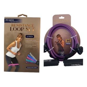 One Resistance Loop Set 5 Pack. One Resistance Tube. Rē•spine by Halle Berry
